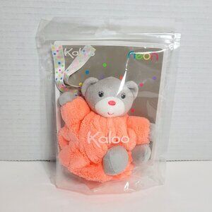Kaloo Mini Neon Plume Stuffed Bear Orange Gray New Sealed